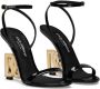 Dolce & Gabbana Zwarte Leren Sandalen met Gouden Hak Black Dames - Thumbnail 2