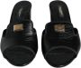 Dolce & Gabbana Zwarte Leren Sandalen met Hak Black Dames - Thumbnail 2