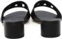 Dolce & Gabbana Zwarte Leren Sandalen met Logo Voetbed Black Dames - Thumbnail 3