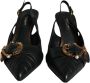 Dolce & Gabbana Zwarte leren Slingback hakken met gesp Black Dames - Thumbnail 2