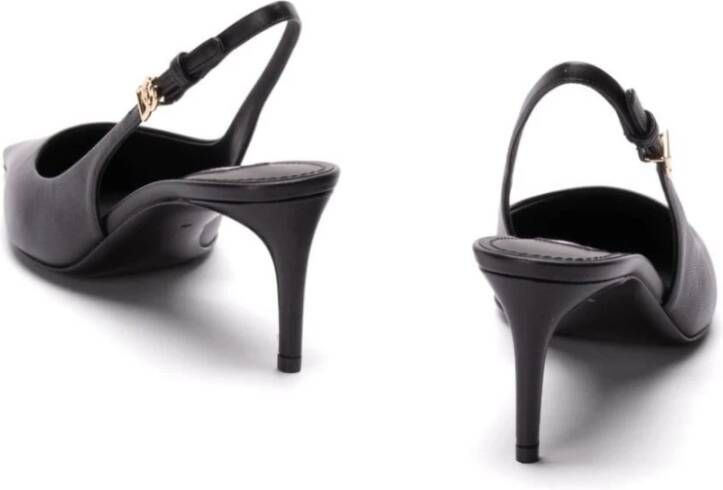 Dolce & Gabbana Zwarte Leren Slingback Pumps Black Dames