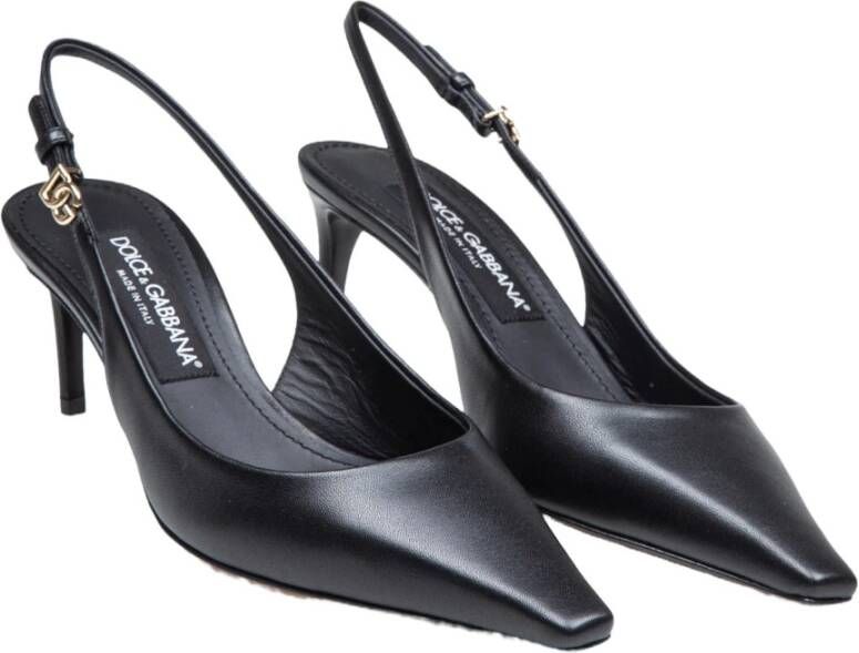 Dolce & Gabbana Zwarte leren slingback pumps Black Dames