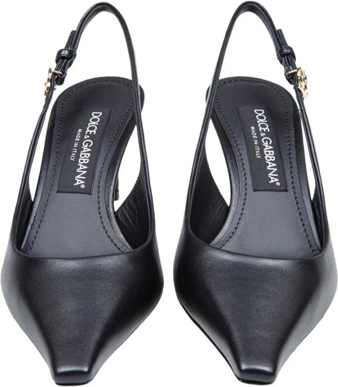 Dolce & Gabbana Zwarte leren slingback pumps Black Dames