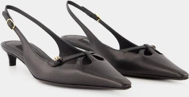 Dolce & Gabbana Zwarte Leren Slingbacks Puntige Neus Black Dames