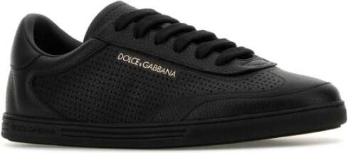 Dolce & Gabbana Zwarte leren sneakers Saint Tropez stijl Black Heren