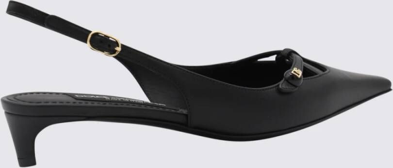 Dolce & Gabbana Zwarte leren stiletto hak pumps Black Dames