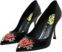 Dolce & Gabbana Zwarte leren patch hakken pompen schoenen Black Dames - Thumbnail 3