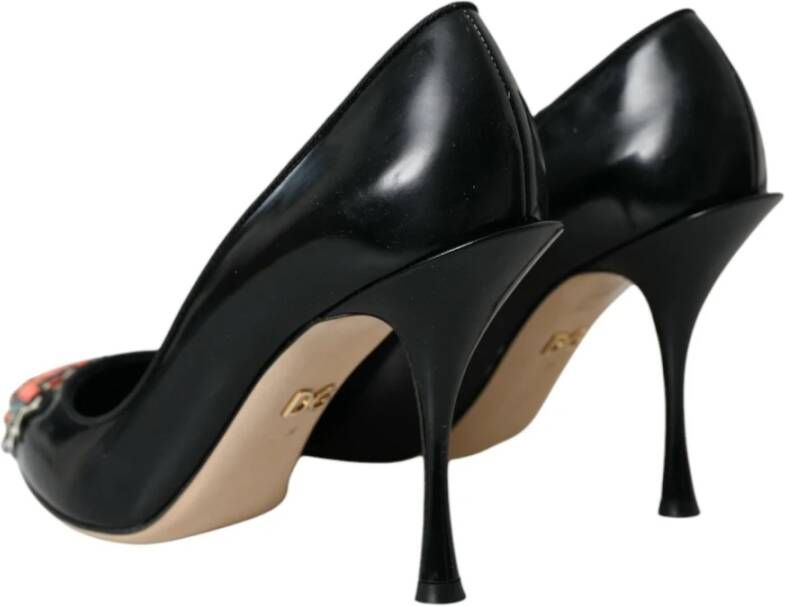 Dolce & Gabbana Zwarte leren stiletto pumps schoenen Black Dames