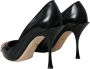 Dolce & Gabbana Zwarte leren patch hakken pompen schoenen Black Dames - Thumbnail 4