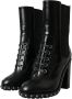 Dolce & Gabbana Studded Leren Veterschoenen Enkellaarzen Black Dames - Thumbnail 9