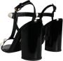 Dolce & Gabbana Zwarte leren T-strap sandalen met parels Black Dames - Thumbnail 4