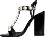 Dolce & Gabbana Zwarte leren T-strap sandalen met parels Black Dames - Thumbnail 5