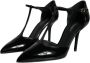 Dolce & Gabbana Zwarte leren T-strap stiletto hakken Black Dames - Thumbnail 3