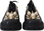 Dolce & Gabbana Prachtige Zwarte Trekking Derby met Gouden Studs Black Dames - Thumbnail 3