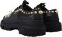 Dolce & Gabbana Prachtige Zwarte Trekking Derby met Gouden Studs Black Dames - Thumbnail 28