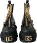 Dolce & Gabbana Zwarte Leren Trekking Enkellaarzen Black Dames - Thumbnail 2