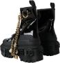 Dolce & Gabbana Zwarte Leren Trekking Enkellaarzen Black Dames - Thumbnail 4