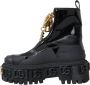 Dolce & Gabbana Zwarte Leren Trekking Enkellaarzen Black Dames - Thumbnail 5