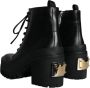 Dolce & Gabbana Zwarte leren trekking enkellaarzen Black Dames - Thumbnail 4