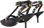 Dolce & Gabbana Zwarte Leren Versierde Hak Sandalen Black Dames - Thumbnail 4