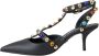 Dolce & Gabbana Zwarte Leren Versierde Hak Sandalen Black Dames - Thumbnail 5