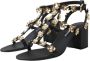 Dolce & Gabbana Zwarte Leren Versierde Hak Sandalen Black Dames - Thumbnail 3