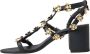 Dolce & Gabbana Zwarte Leren Versierde Hak Sandalen Black Dames - Thumbnail 5