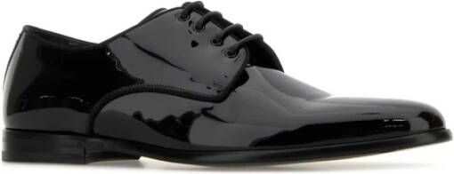 Dolce & Gabbana Zwarte Leren Veterschoenen Black Heren