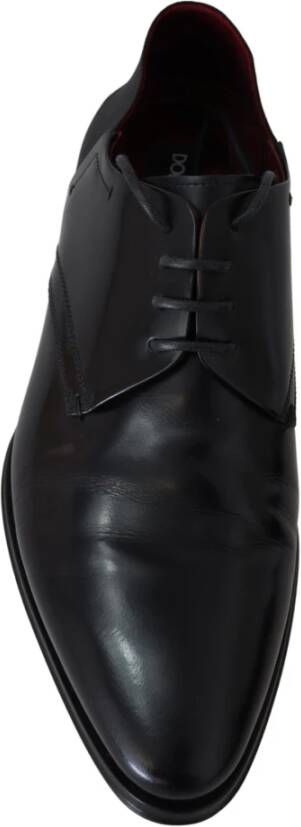 Dolce & Gabbana Zwarte Leren Veterschoenen Black Heren