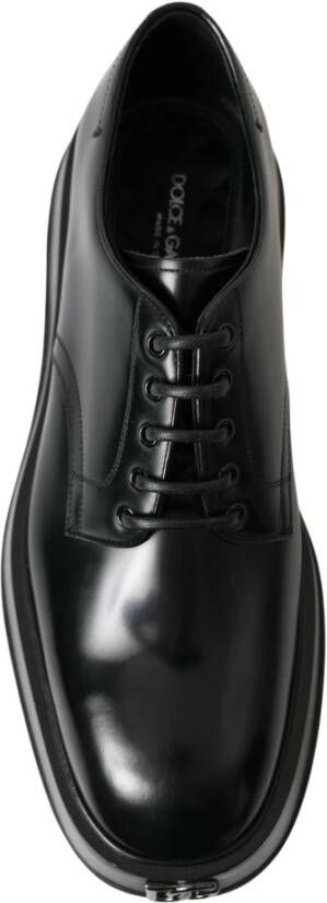 Dolce & Gabbana Zwarte leren veterschoenen Black Heren