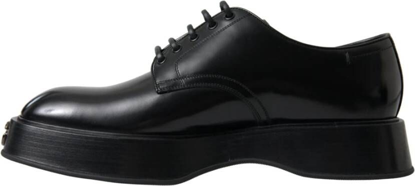 Dolce & Gabbana Zwarte leren veterschoenen Black Heren