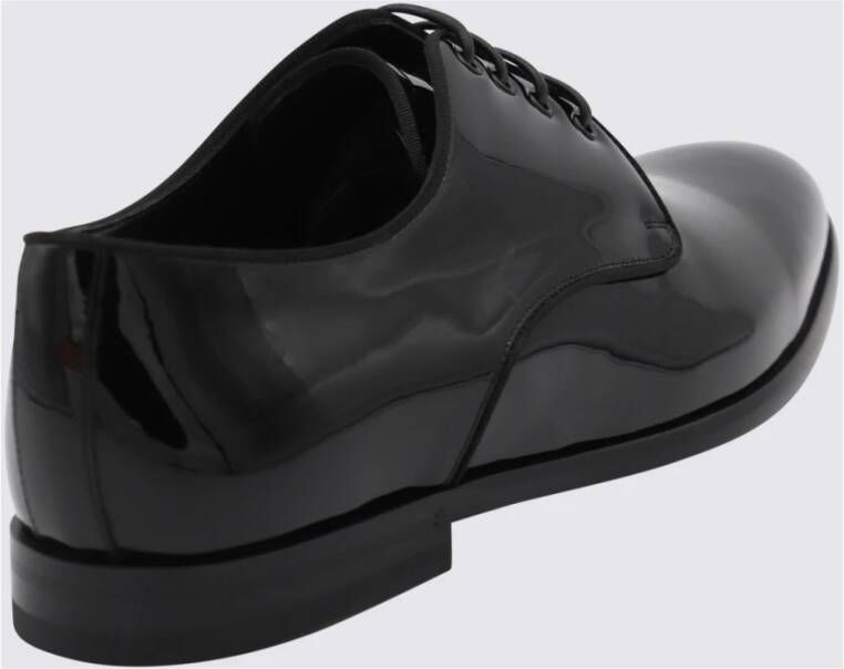 Dolce & Gabbana Zwarte Leren Veterschoenen Black Heren