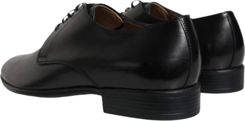 Dolce & Gabbana Zwarte Leren Veterschoenen Black Heren