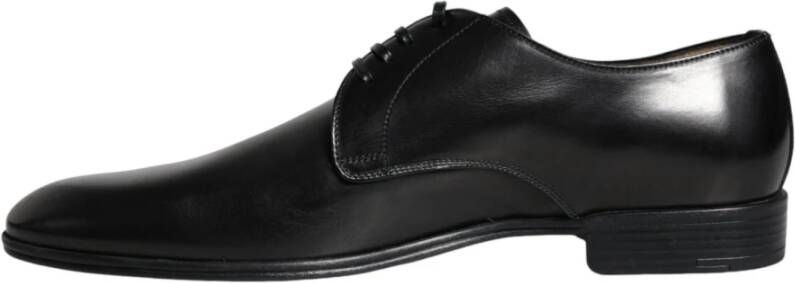 Dolce & Gabbana Zwarte Leren Veterschoenen Black Heren