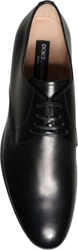 Dolce & Gabbana Zwarte Leren Veterschoenen Black Heren