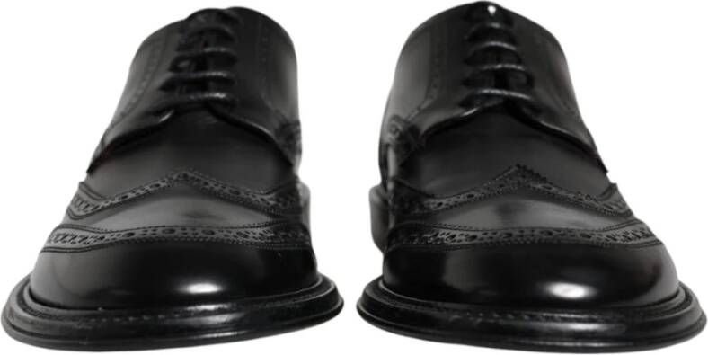 Dolce & Gabbana Zwarte leren Wingtip formele schoenen Black Heren