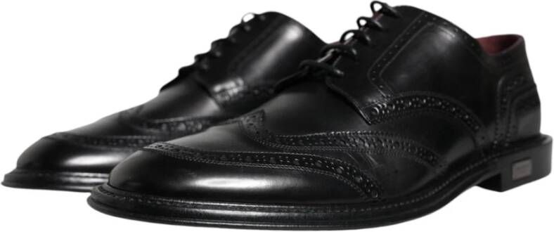 Dolce & Gabbana Zwarte leren Wingtip formele schoenen Black Heren