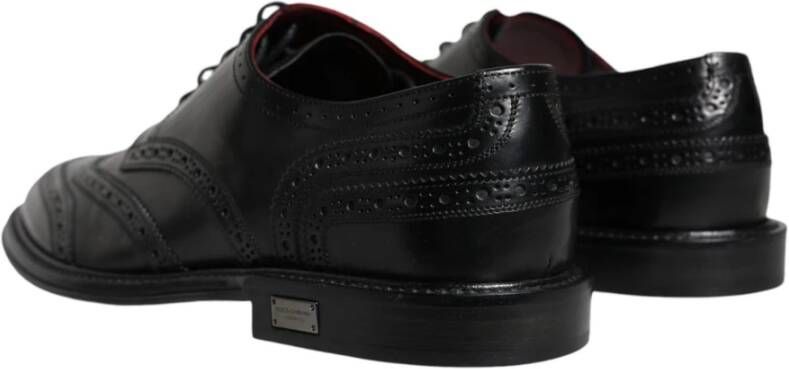 Dolce & Gabbana Zwarte leren Wingtip formele schoenen Black Heren