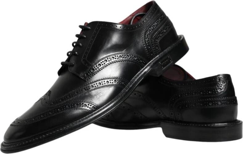 Dolce & Gabbana Zwarte leren Wingtip formele schoenen Black Heren