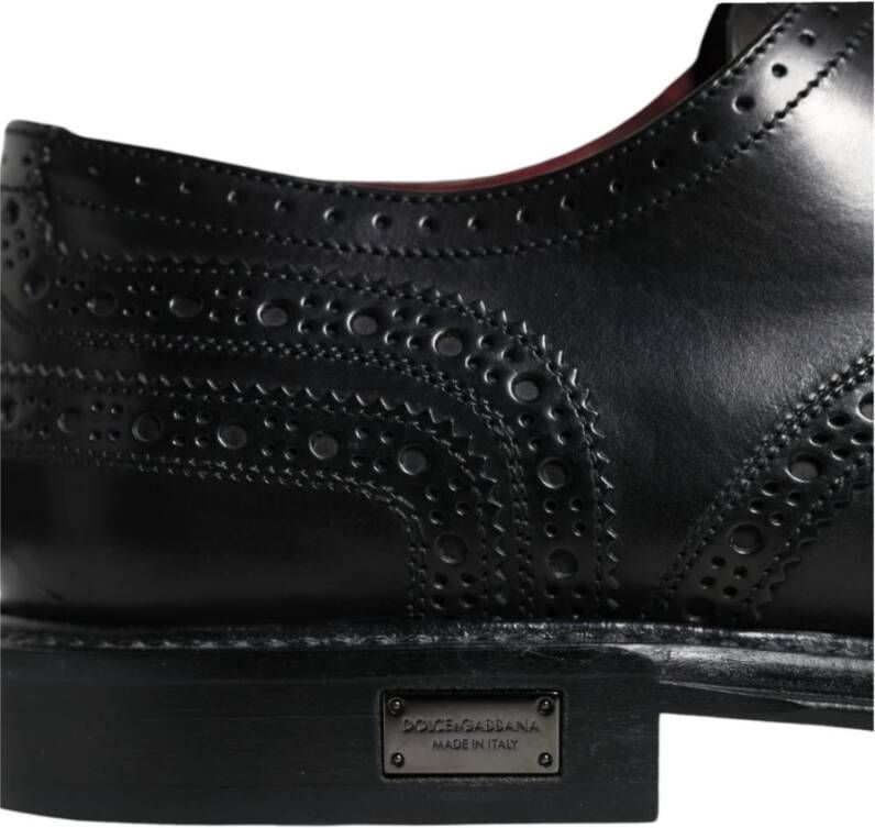 Dolce & Gabbana Zwarte leren Wingtip formele schoenen Black Heren