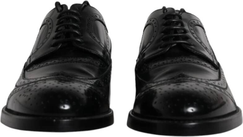 Dolce & Gabbana Zwarte leren Wingtip formele schoenen Black Heren