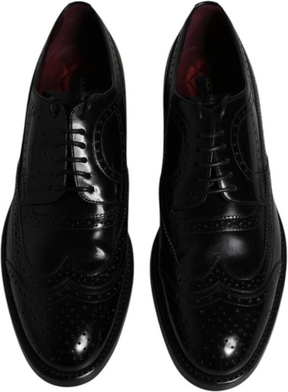 Dolce & Gabbana Zwarte leren Wingtip formele schoenen Black Heren