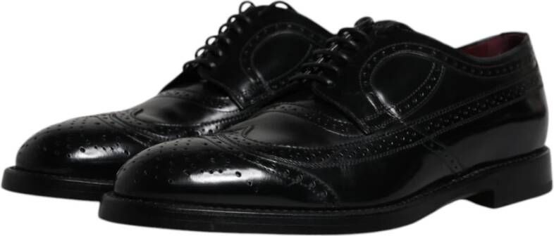 Dolce & Gabbana Zwarte leren Wingtip formele schoenen Black Heren