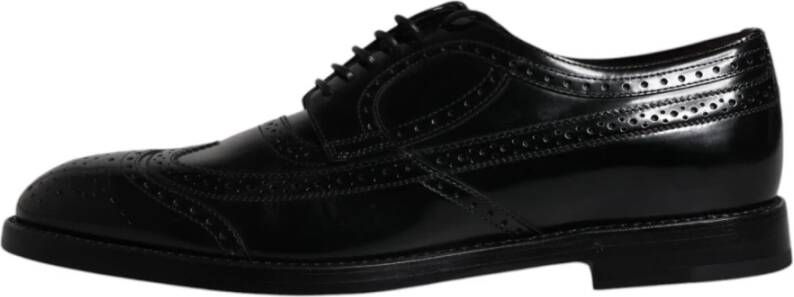 Dolce & Gabbana Zwarte leren Wingtip formele schoenen Black Heren