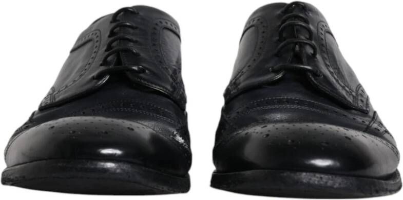 Dolce & Gabbana Zwarte leren Wingtip Formele Schoenen Black Heren