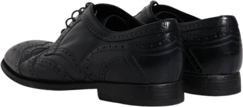 Dolce & Gabbana Zwarte leren Wingtip Formele Schoenen Black Heren