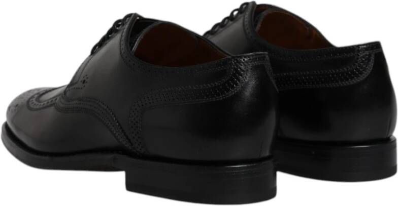 Dolce & Gabbana Zwarte Leren Wingtip Formele Schoenen Black Heren