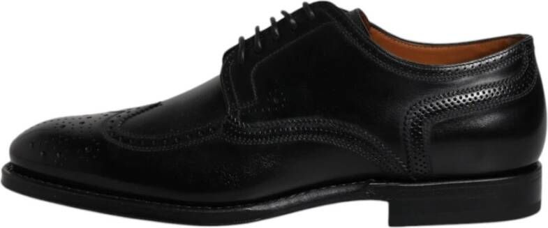 Dolce & Gabbana Zwarte Leren Wingtip Formele Schoenen Black Heren