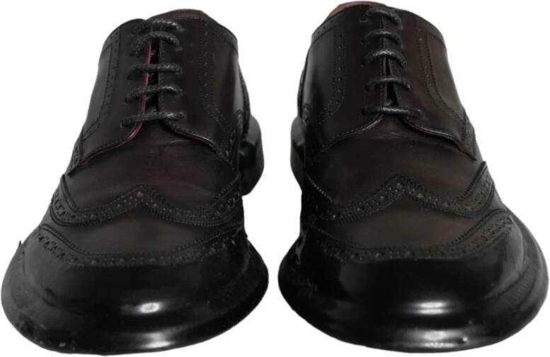 Dolce & Gabbana Zwarte Leren Wingtip Oxford Schoenen Black Heren