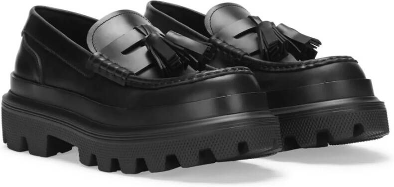 Dolce & Gabbana Zwarte Loafers Mocassino Stijl Black Heren